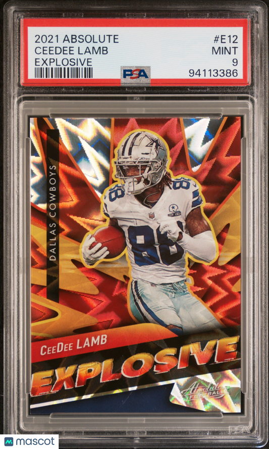 Ceedee Lamb 2021 Panini Absolute Explosive #E12 PSA 9