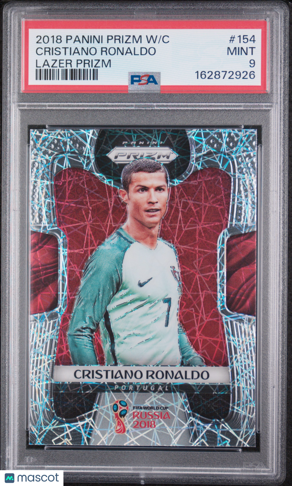 Cristiano Ronaldo 2018 Panini Prizm World Cup #154 Lazer PSA 9