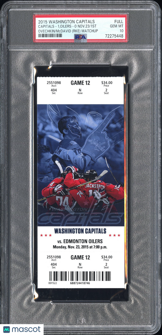 2015 Washington Capitals / Edm Oilers Ovechkin/McDavid (Rke) Matchup PSA 10