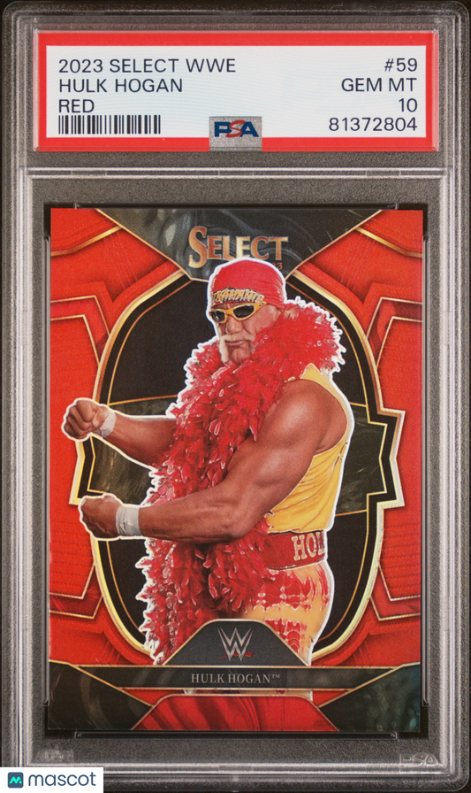 Hulk Hogan 2023 Panini Select WWE #59 Red Prizm PSA 10