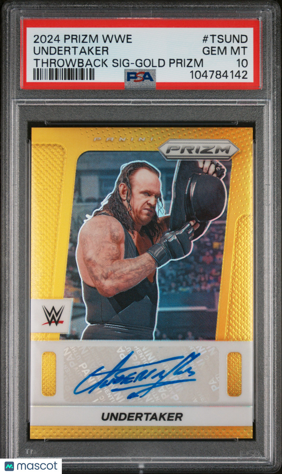 Undertaker 2024 Panini Prizm WWE Throwback Signatures #TSUND Gold /10 PSA 10