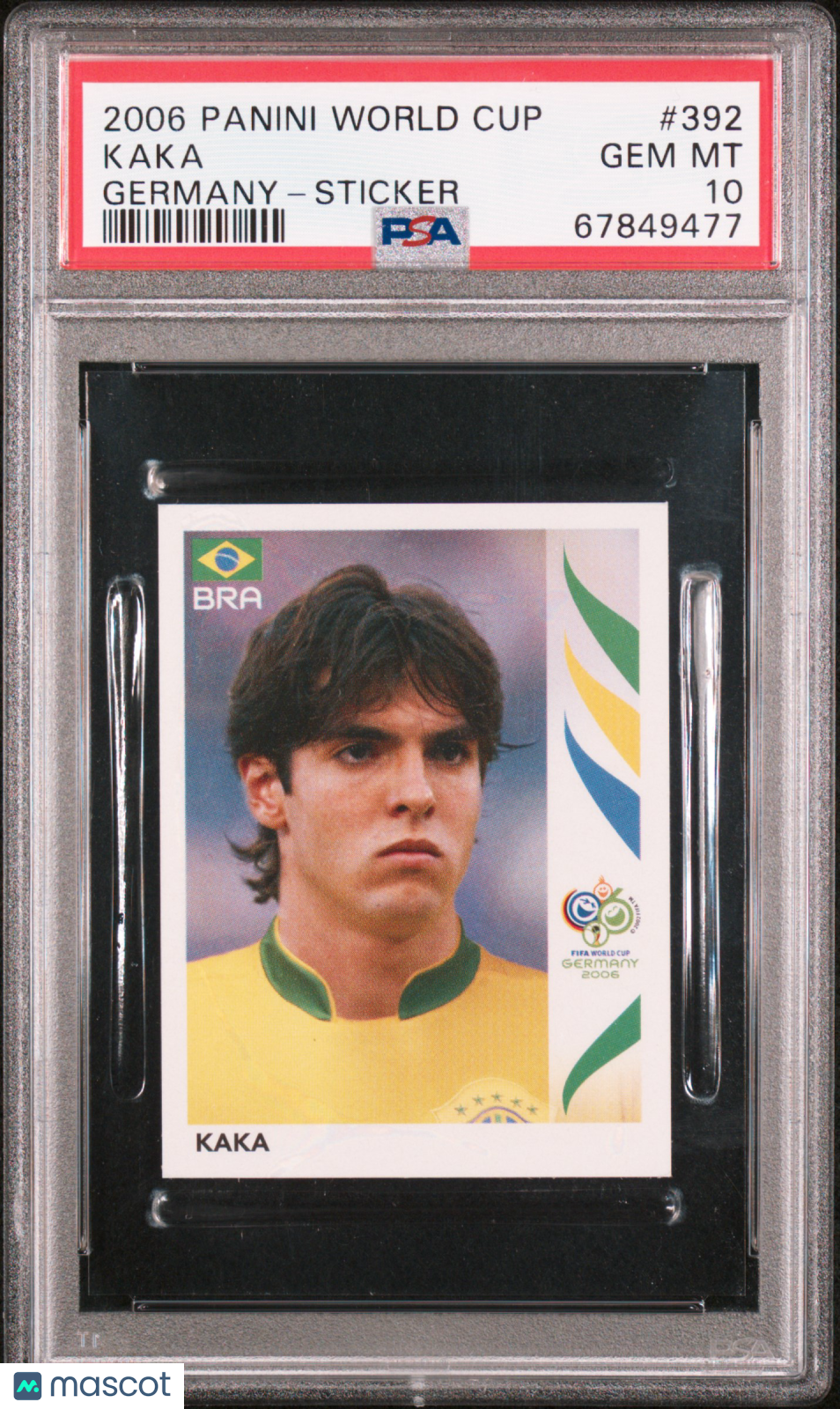 Kaka 2006 Panini World Cup Germany Sticker #392 PSA 10