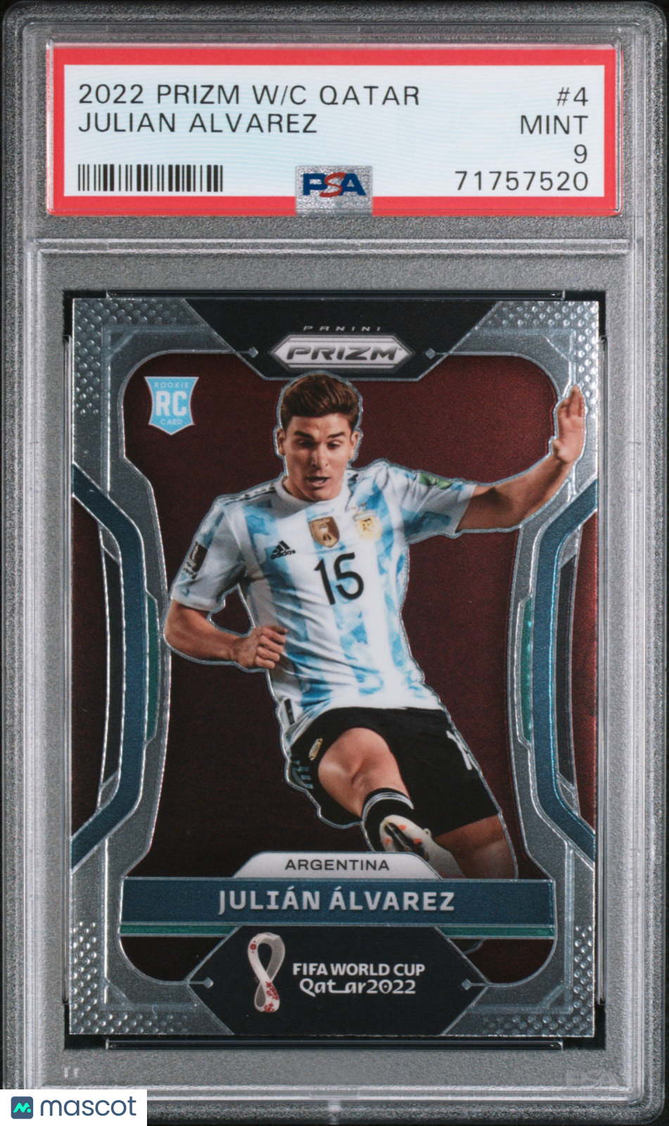 Julian Alvarez 2022 Panini Prizm World Cup Qatar #4 Rookie PSA 9