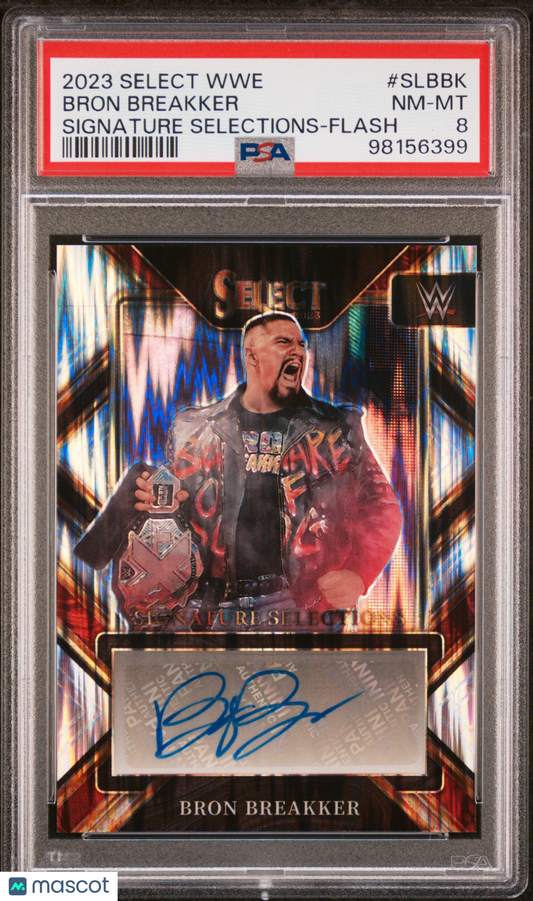 Bron Breakker 2023 Panini Select WWE Signature Selections Flash Prizm PSA 8