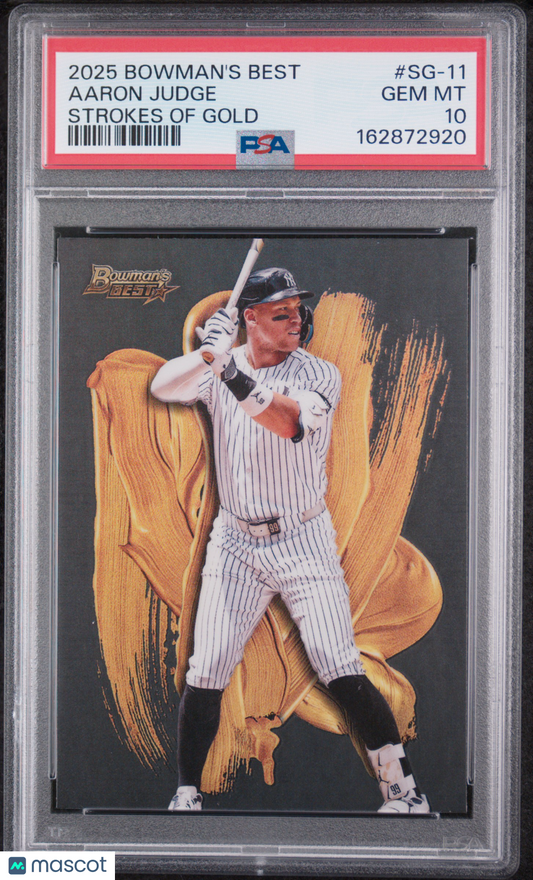 Aaron Judge 2025 Bowman's Best Strokes Of Gold #SG-11 PSA 10