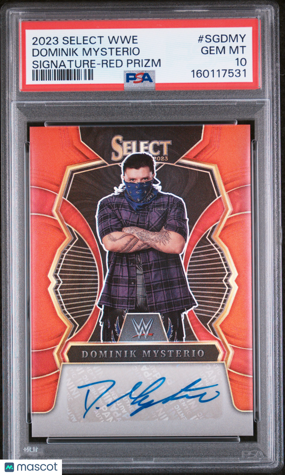 Dominik Mysterio 2023 Panini Select WWE Signatures Red Prizm  Pop 2 /60 PSA 10