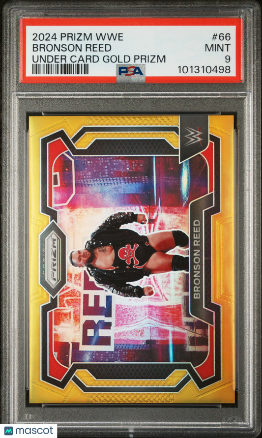 Bronson Reed 2024 Panini Prizm WWE #66 Under Card Gold /10  PSA 9