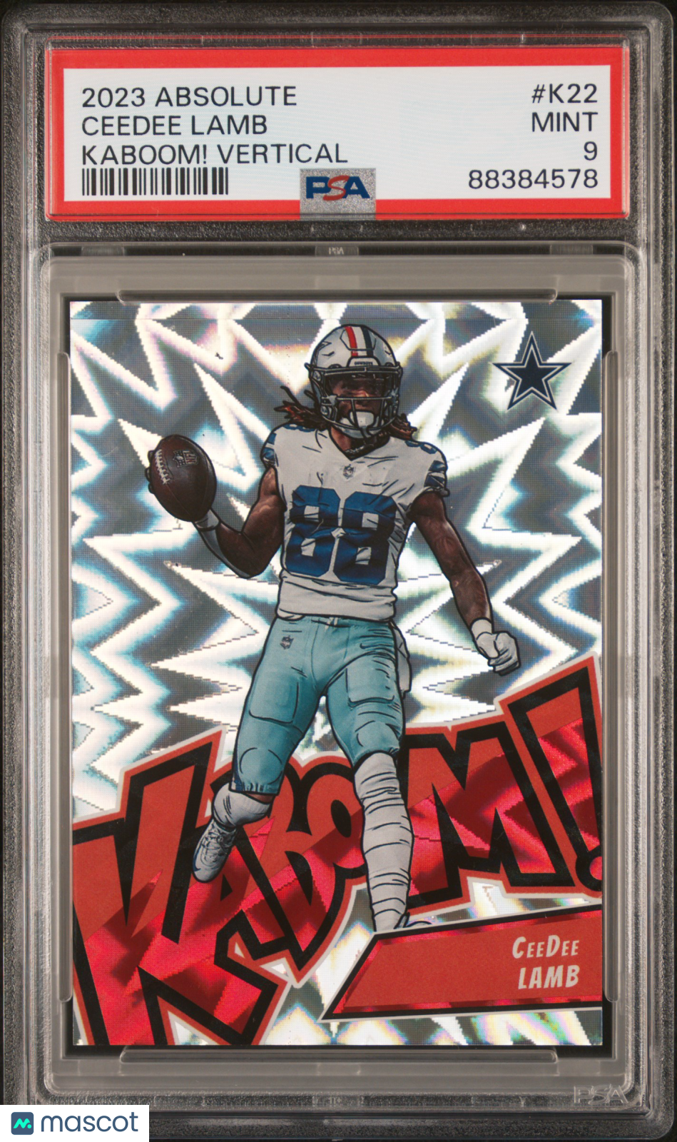 Ceedee Lamb 2023 Panini Absolute #K22 Vertical Kaboom! PSA 9