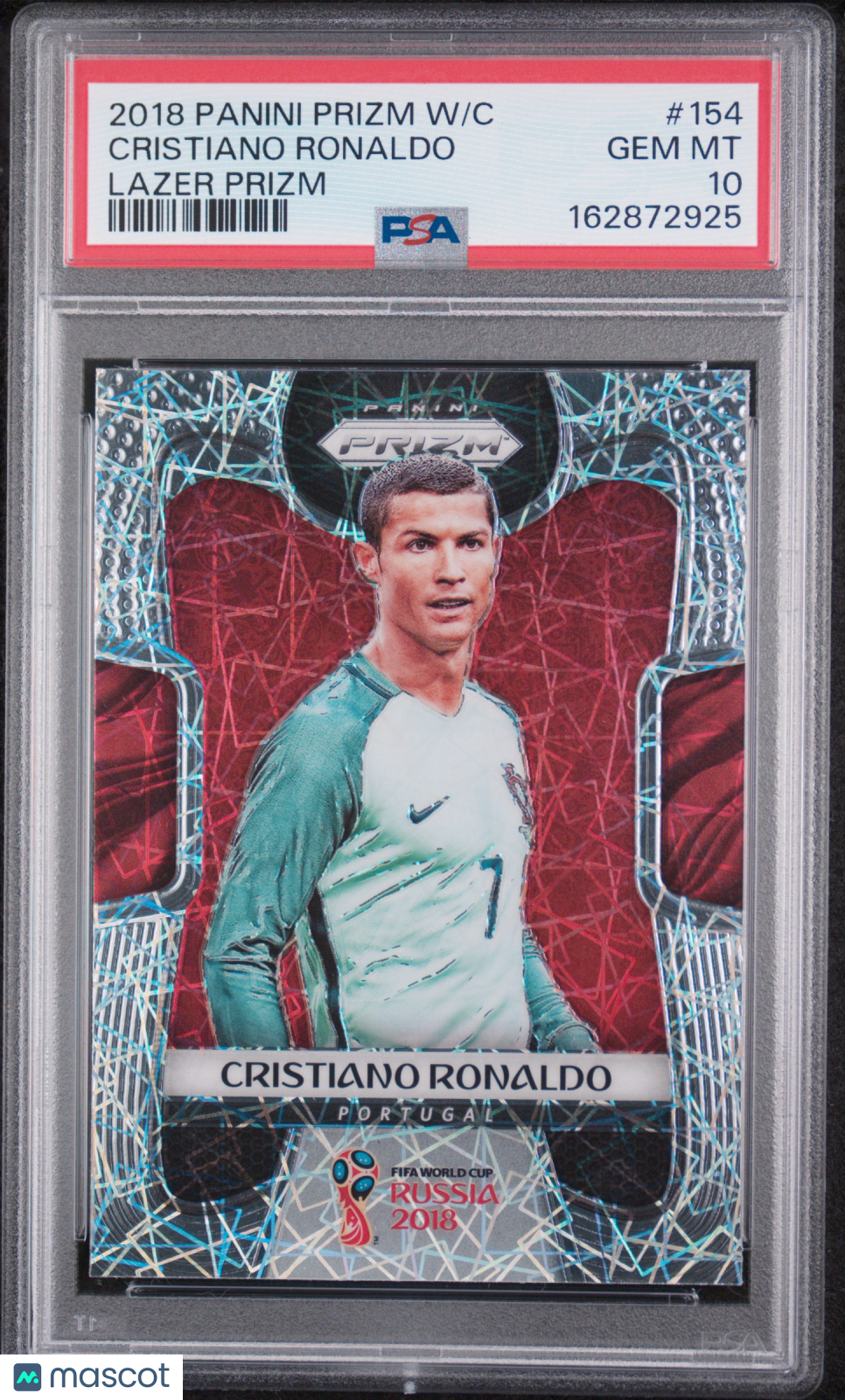 Cristiano Ronaldo 2018 Panini Prizm World Cup #154 Lazer PSA 10