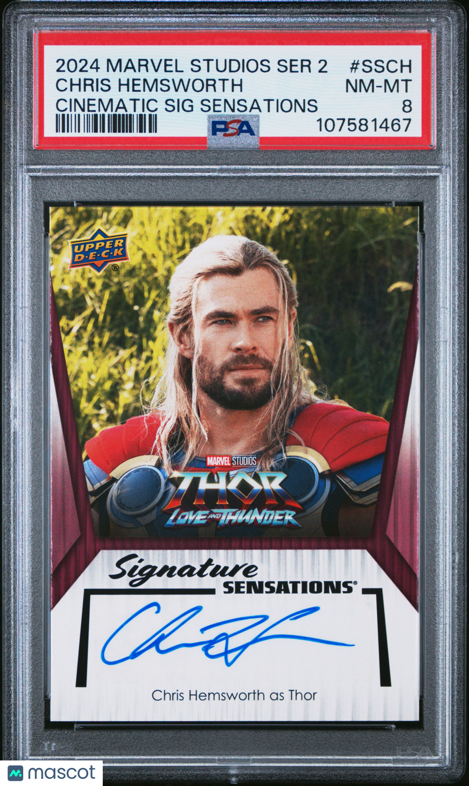 2024 Upper Deck Marvel Studios Series 2 Chris Hemsworth #SSCH PSA 8