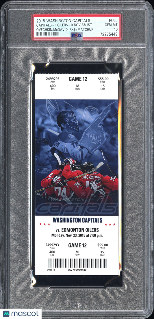 2015 Washington Caps / Edm Oilers  #FULL Ovechkin/McDavid  Matchup PSA 10