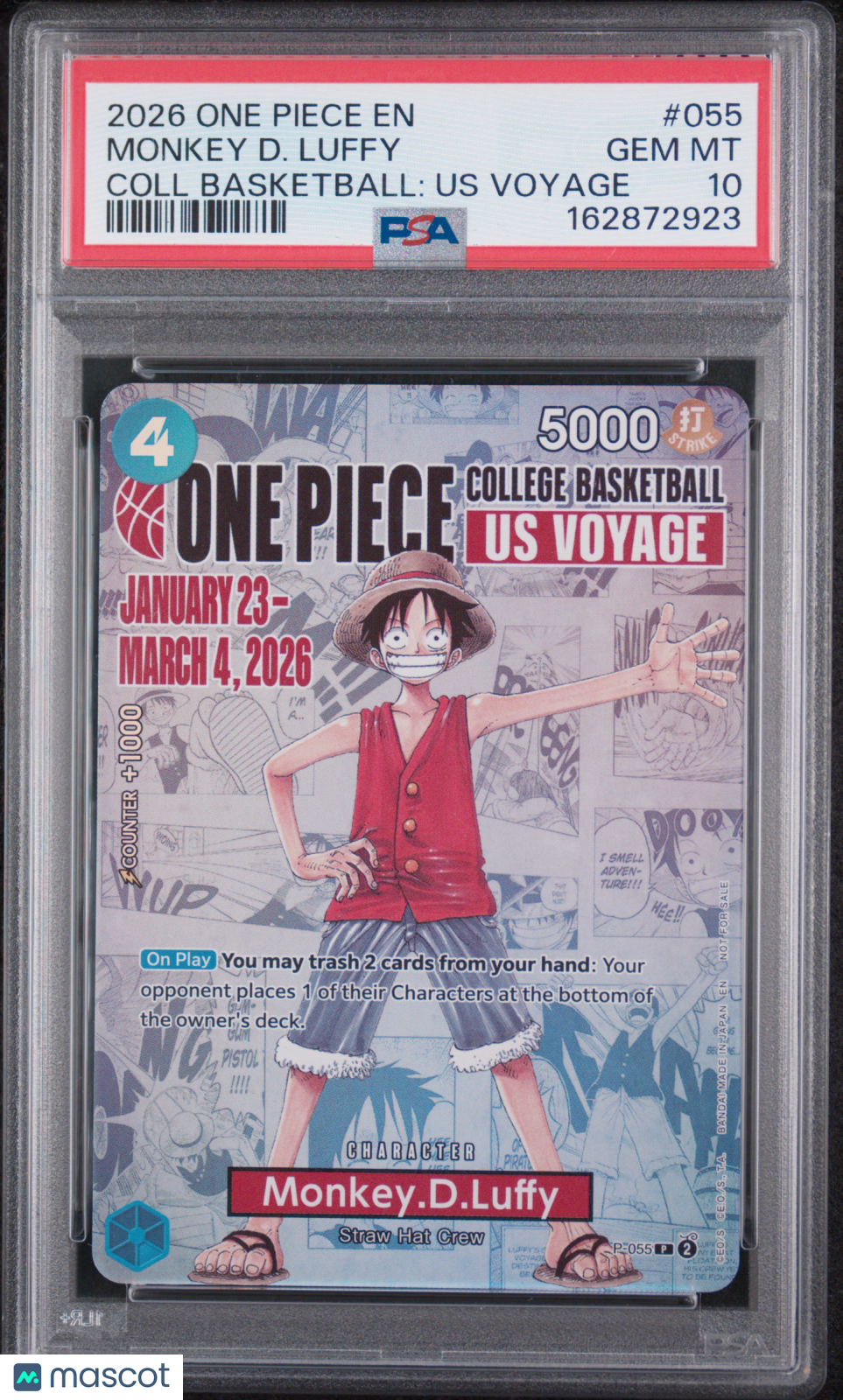 2026 One Piece Promos Monkey D. Luffy Coll Basketball: Us Voyage PSA 10 #055