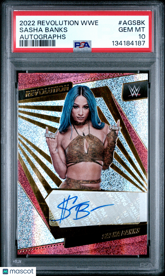 Sasha Banks 2022 Panini Revolution WWE #AGSBK Autographs PSA 10 POP 5